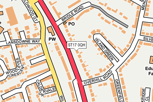 ST17 0QH map - OS OpenMap – Local (Ordnance Survey)