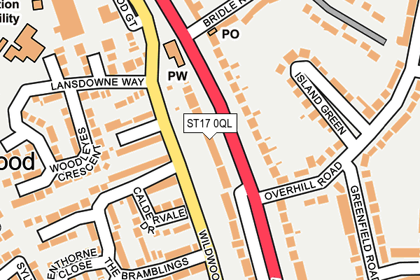 ST17 0QL map - OS OpenMap – Local (Ordnance Survey)