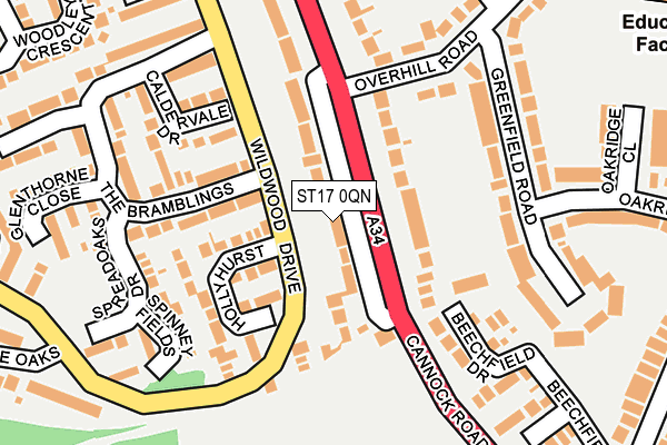 ST17 0QN map - OS OpenMap – Local (Ordnance Survey)