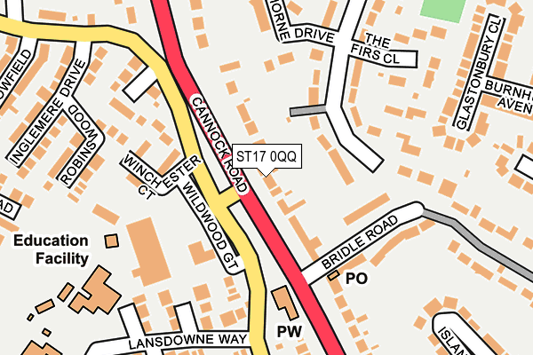 ST17 0QQ map - OS OpenMap – Local (Ordnance Survey)