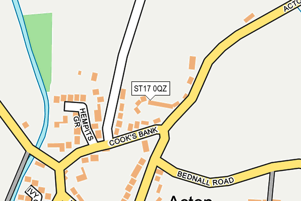 ST17 0QZ map - OS OpenMap – Local (Ordnance Survey)