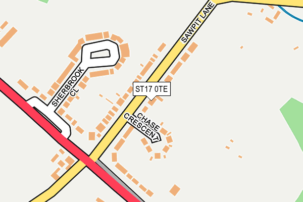 ST17 0TE map - OS OpenMap – Local (Ordnance Survey)