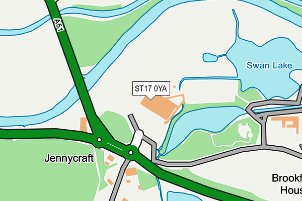ST17 0YA map - OS OpenMap – Local (Ordnance Survey)