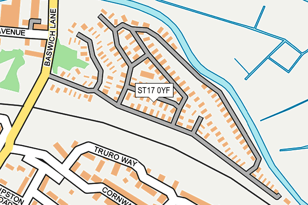 ST17 0YF map - OS OpenMap – Local (Ordnance Survey)