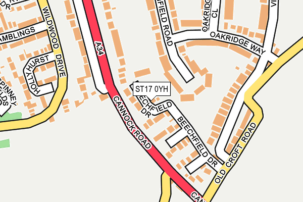 ST17 0YH map - OS OpenMap – Local (Ordnance Survey)