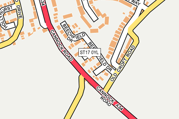 ST17 0YL map - OS OpenMap – Local (Ordnance Survey)