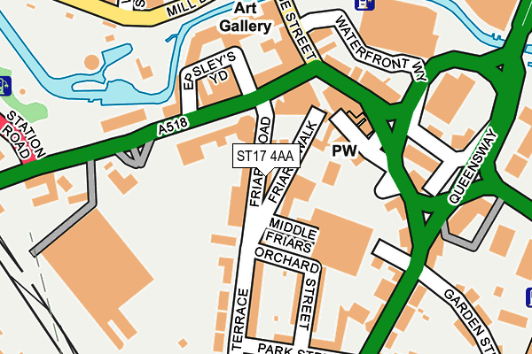 ST17 4AA map - OS OpenMap – Local (Ordnance Survey)