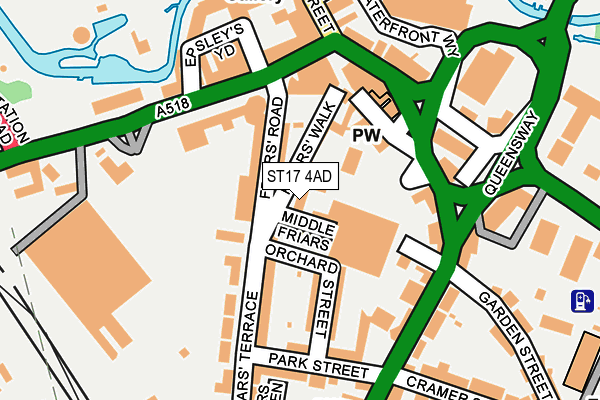ST17 4AD map - OS OpenMap – Local (Ordnance Survey)