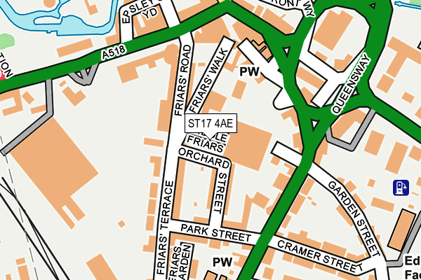ST17 4AE map - OS OpenMap – Local (Ordnance Survey)