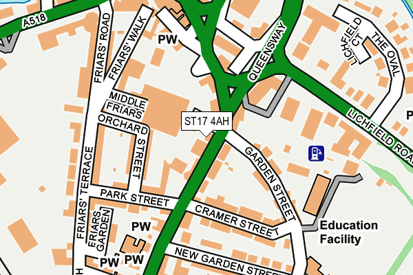 ST17 4AH map - OS OpenMap – Local (Ordnance Survey)