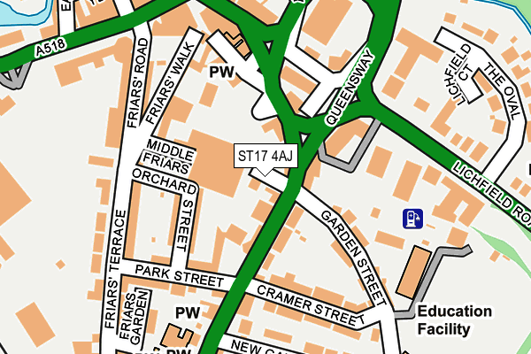 ST17 4AJ map - OS OpenMap – Local (Ordnance Survey)