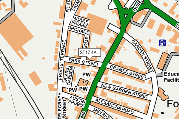 ST17 4AL map - OS OpenMap – Local (Ordnance Survey)