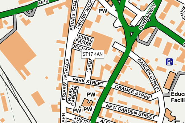 ST17 4AN map - OS OpenMap – Local (Ordnance Survey)
