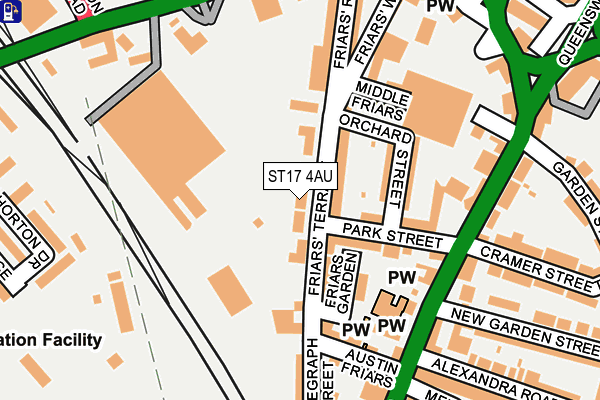 ST17 4AU map - OS OpenMap – Local (Ordnance Survey)