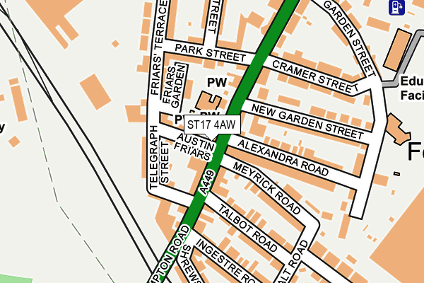 ST17 4AW map - OS OpenMap – Local (Ordnance Survey)