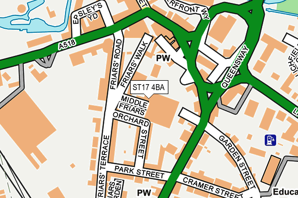 ST17 4BA map - OS OpenMap – Local (Ordnance Survey)