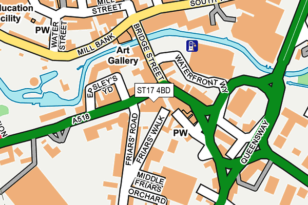 ST17 4BD map - OS OpenMap – Local (Ordnance Survey)