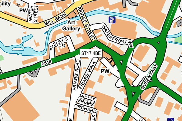 ST17 4BE map - OS OpenMap – Local (Ordnance Survey)