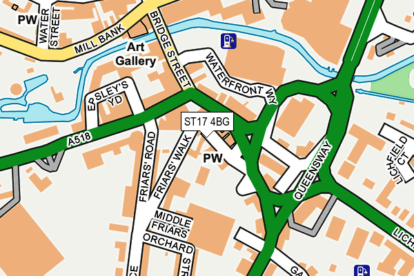 ST17 4BG map - OS OpenMap – Local (Ordnance Survey)