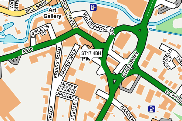 ST17 4BH map - OS OpenMap – Local (Ordnance Survey)