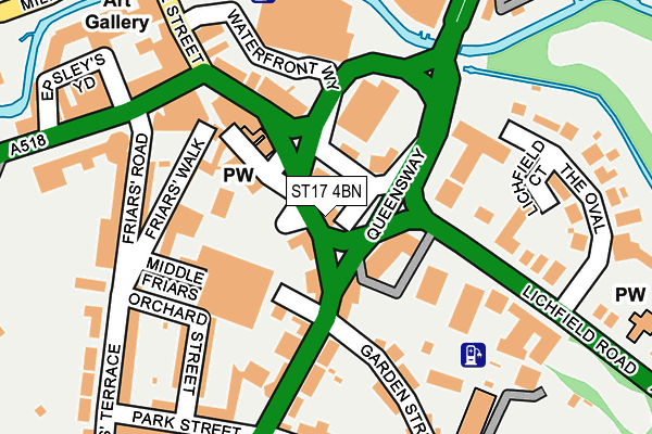 ST17 4BN map - OS OpenMap – Local (Ordnance Survey)