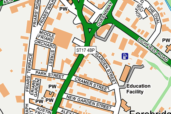 ST17 4BP map - OS OpenMap – Local (Ordnance Survey)