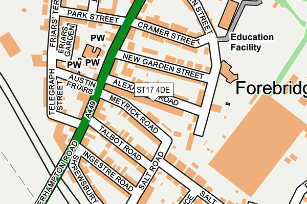 ST17 4DE map - OS OpenMap – Local (Ordnance Survey)