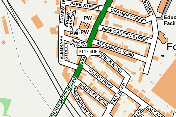 ST17 4DF map - OS OpenMap – Local (Ordnance Survey)