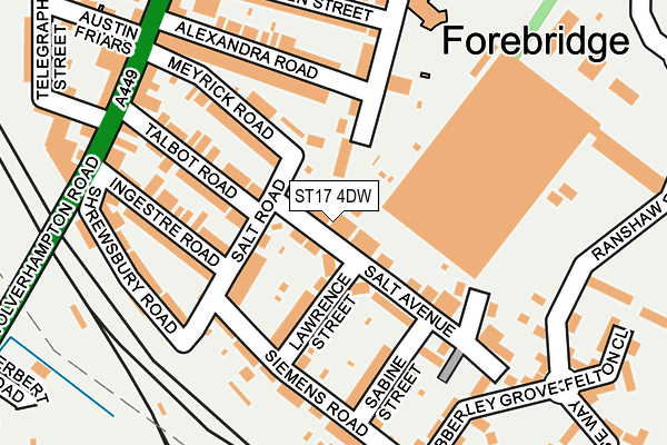 ST17 4DW map - OS OpenMap – Local (Ordnance Survey)