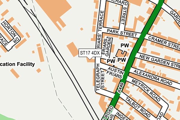 ST17 4DX map - OS OpenMap – Local (Ordnance Survey)