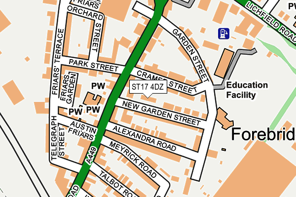 ST17 4DZ map - OS OpenMap – Local (Ordnance Survey)
