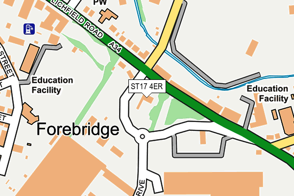 ST17 4ER map - OS OpenMap – Local (Ordnance Survey)