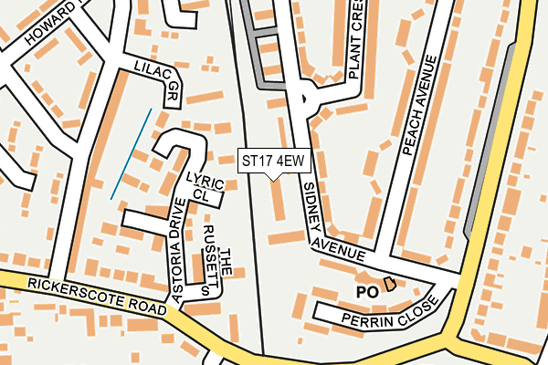 ST17 4EW map - OS OpenMap – Local (Ordnance Survey)