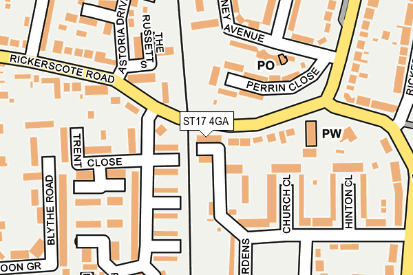 ST17 4GA map - OS OpenMap – Local (Ordnance Survey)