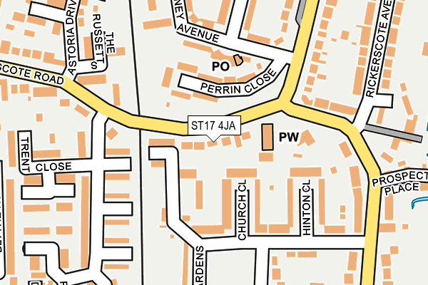 ST17 4JA map - OS OpenMap – Local (Ordnance Survey)