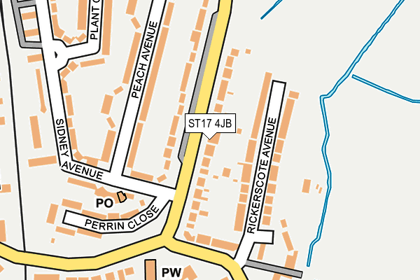 ST17 4JB map - OS OpenMap – Local (Ordnance Survey)