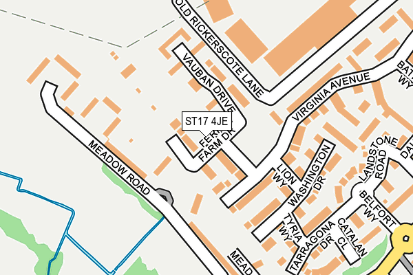 ST17 4JE map - OS OpenMap – Local (Ordnance Survey)