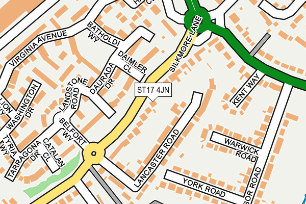 ST17 4JN map - OS OpenMap – Local (Ordnance Survey)