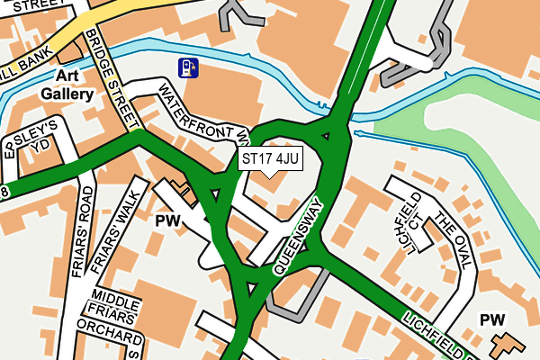 ST17 4JU map - OS OpenMap – Local (Ordnance Survey)
