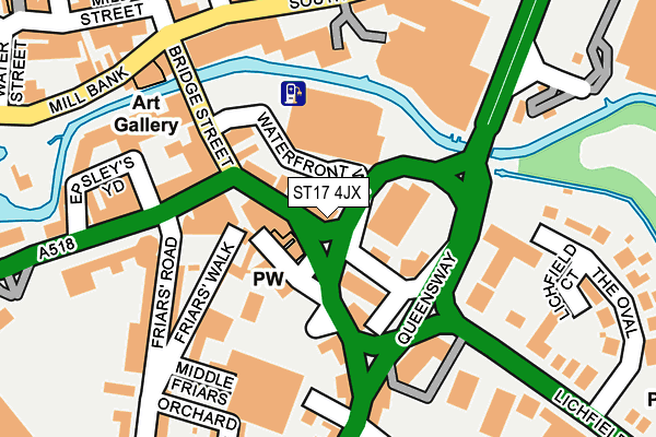 ST17 4JX map - OS OpenMap – Local (Ordnance Survey)