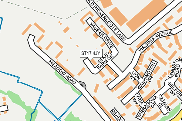 ST17 4JY map - OS OpenMap – Local (Ordnance Survey)