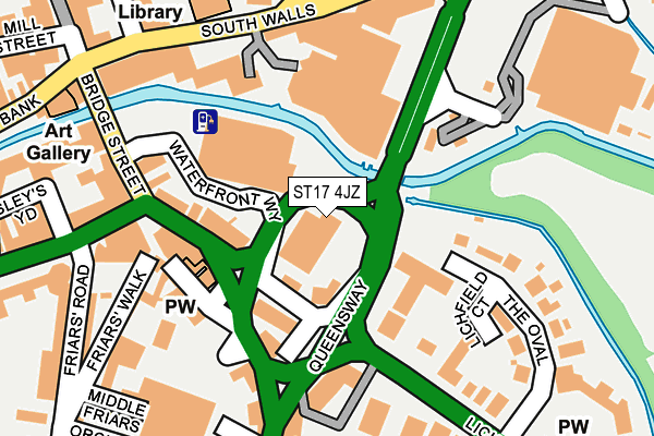 ST17 4JZ map - OS OpenMap – Local (Ordnance Survey)