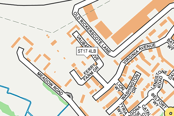 ST17 4LB map - OS OpenMap – Local (Ordnance Survey)
