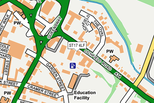 ST17 4LF map - OS OpenMap – Local (Ordnance Survey)