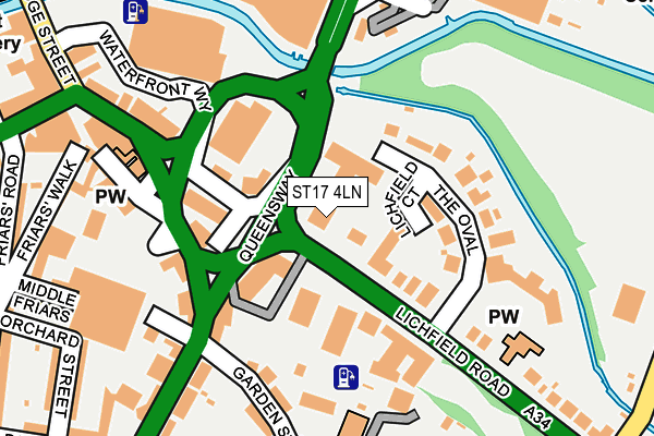 ST17 4LN map - OS OpenMap – Local (Ordnance Survey)