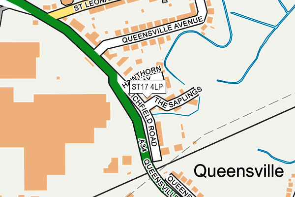 ST17 4LP map - OS OpenMap – Local (Ordnance Survey)
