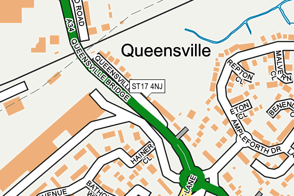 ST17 4NJ map - OS OpenMap – Local (Ordnance Survey)