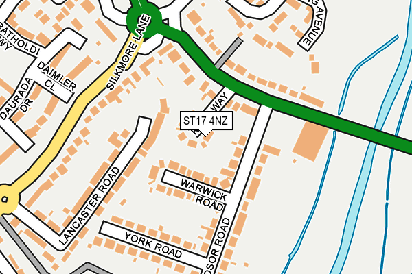 ST17 4NZ map - OS OpenMap – Local (Ordnance Survey)