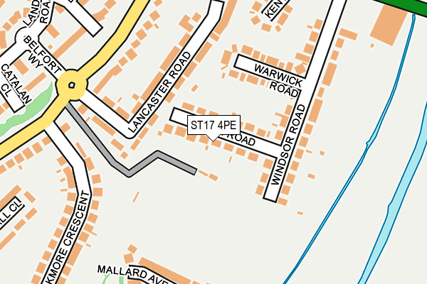 ST17 4PE map - OS OpenMap – Local (Ordnance Survey)