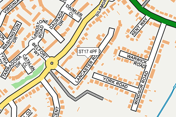 ST17 4PF map - OS OpenMap – Local (Ordnance Survey)
